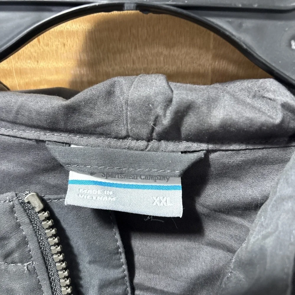 Columbia Men's Full Zip‎ Hooded Windbreaker Jacket Gray Cotton Blend Sz 2X